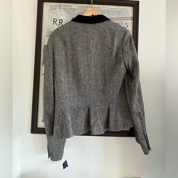 NWT Vintage Chaps Ralph Lauren Wool Tweed Peplum Back Equestrian Style Jacket L - Picture 8 of 8